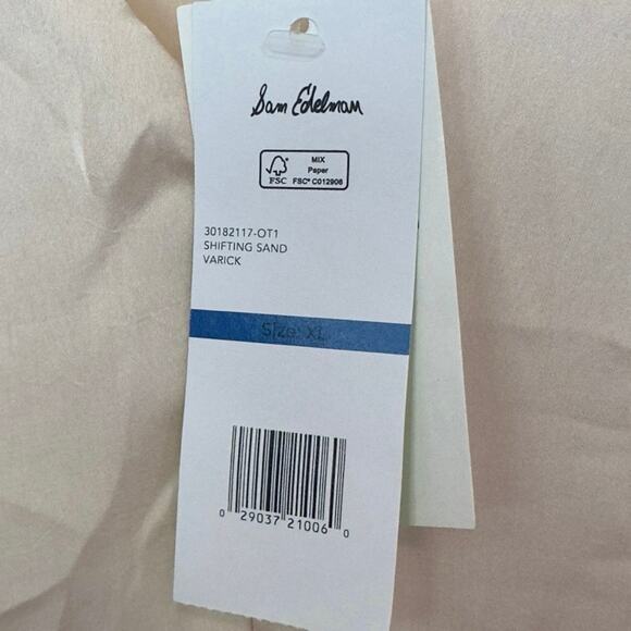 NWT Sam Edelman Varick V-Neck Ruffle Sleeve Satin Blouse Size XL Shifting Sand - Picture 6 of 11